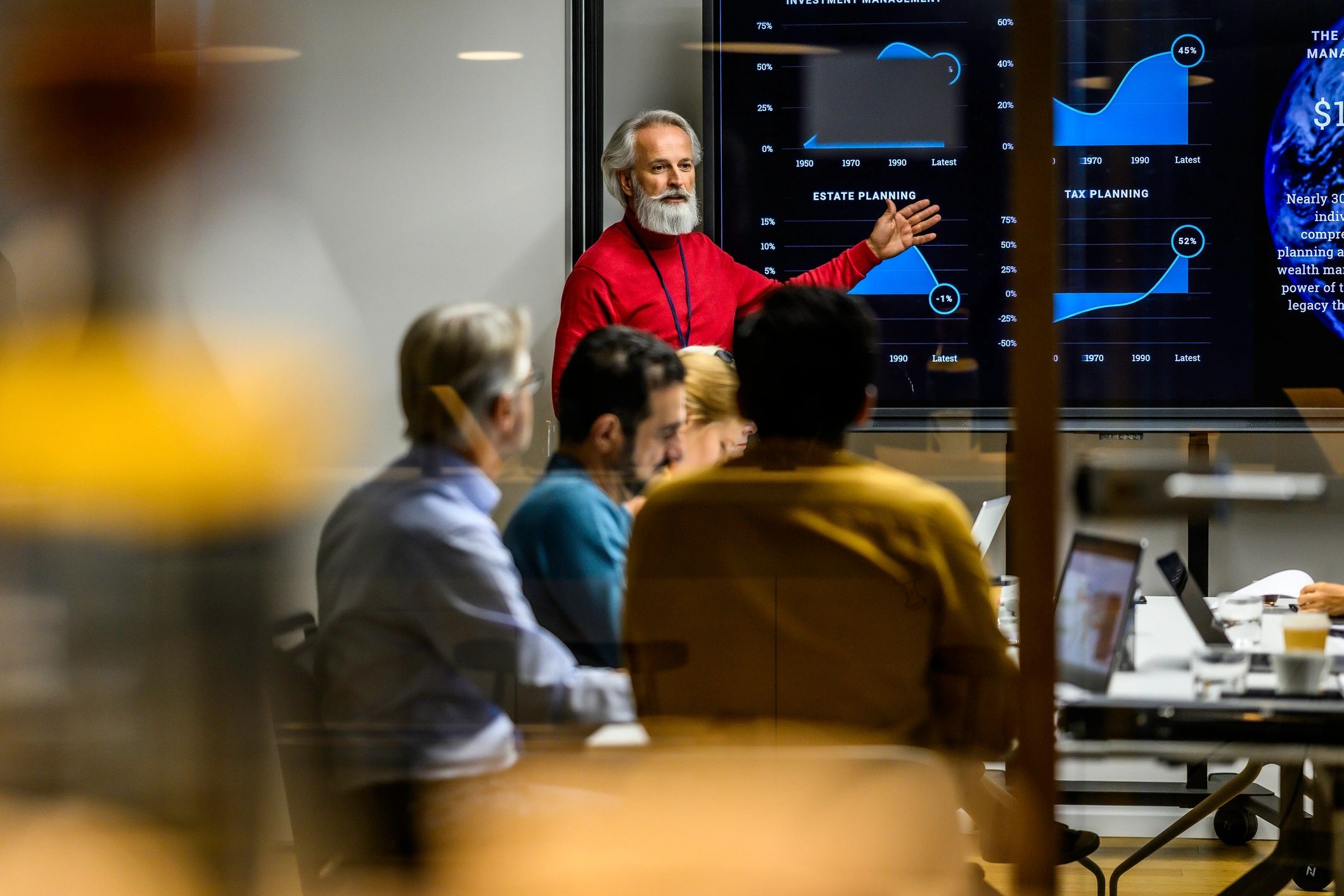 Business presentation in a meeting room