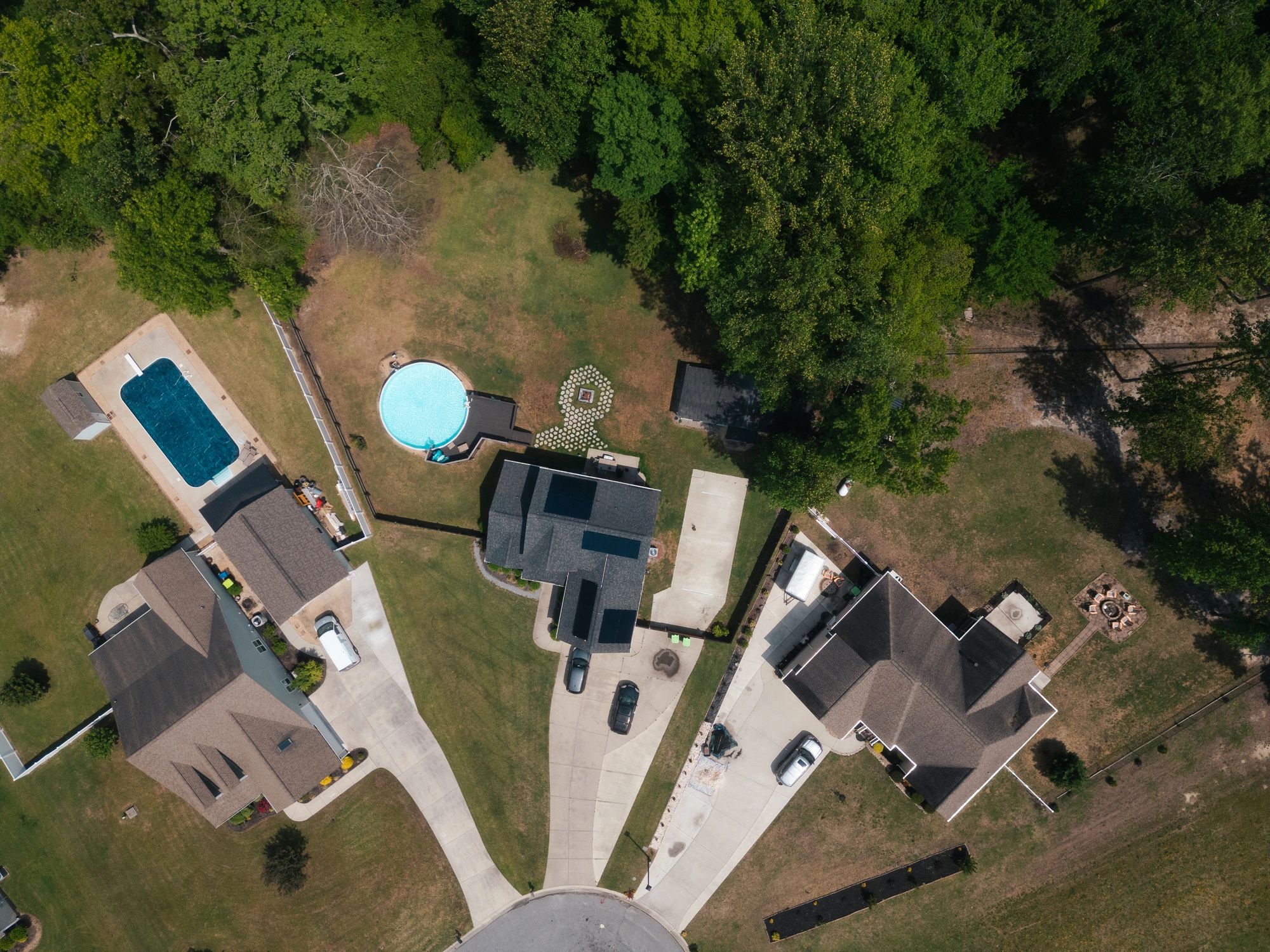 Aerial view representing drone-based property monitoring